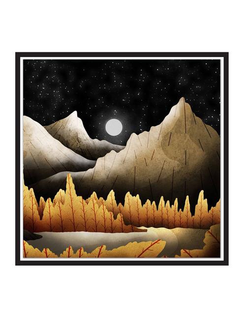 as-the-moon-glows paper poster / sticker paper print  (12 inch x 12 inch, rolled) - 18522672 - Very Small Image - 1