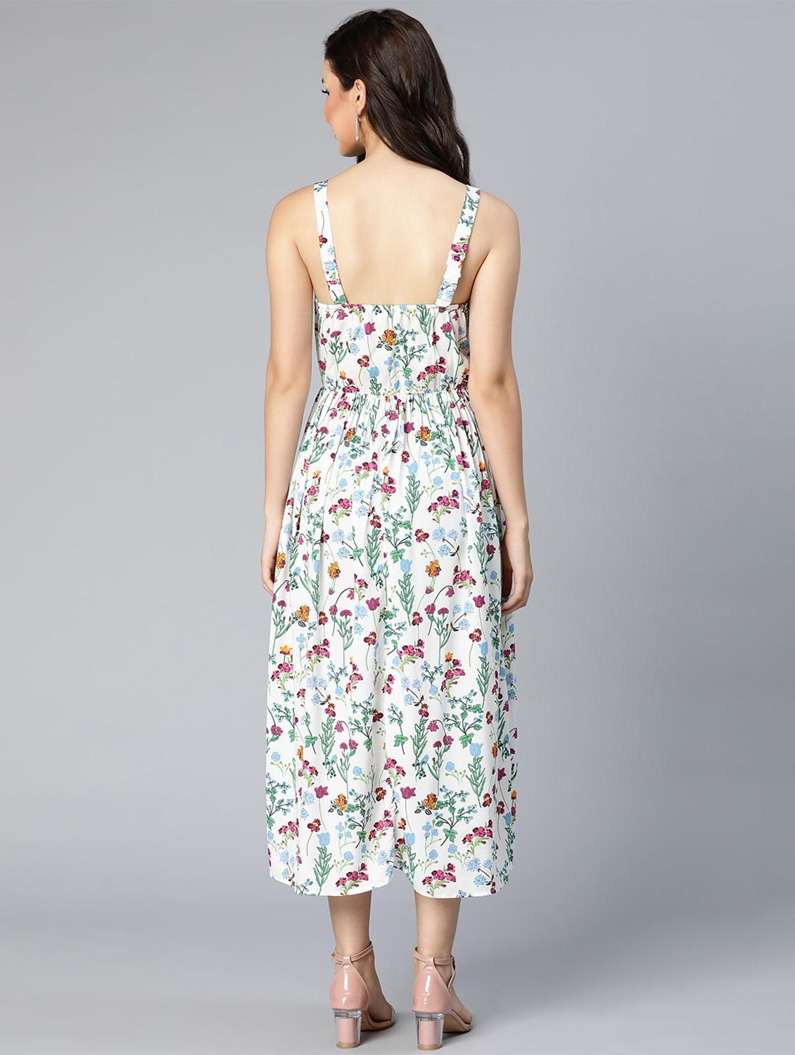 women's fit & flare floral dress - 18523624 - Standard Image - 5