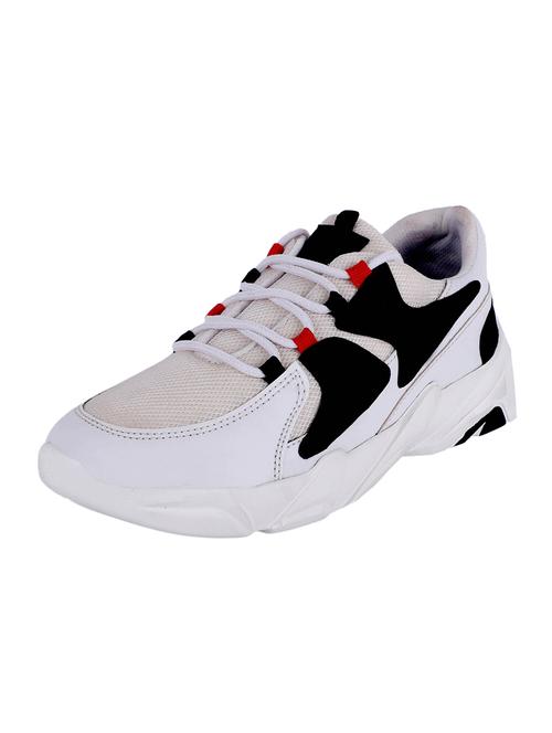 mens white lace up sport shoe - 18524109 - Very Small Image - 1