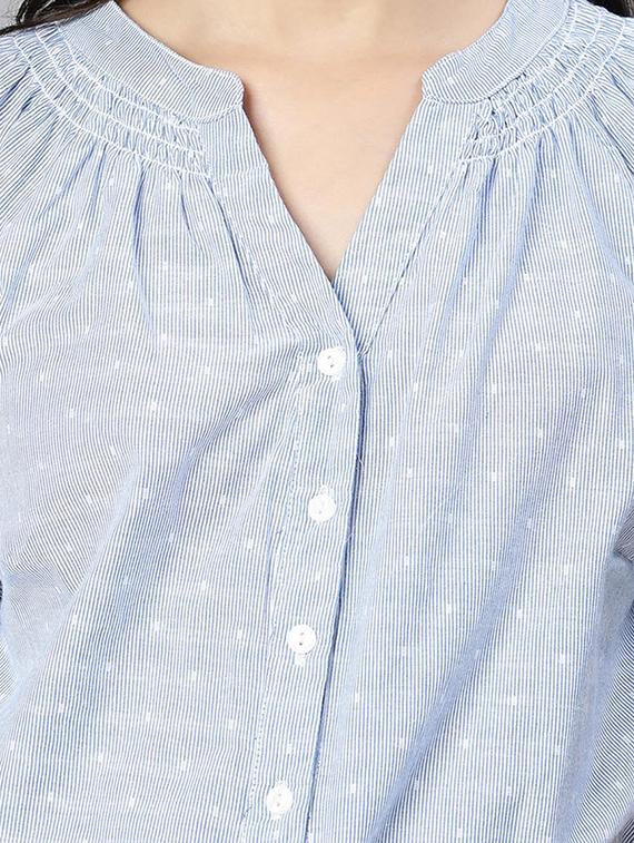 tie front striped shirt - 18524585 - Standard Image - 4