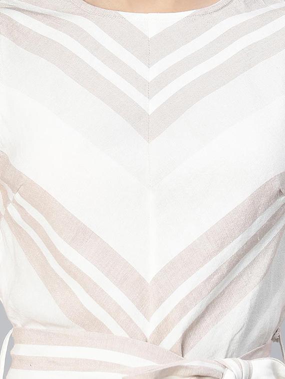 round neck striped regular top - 18524599 - Zoom Image - 4