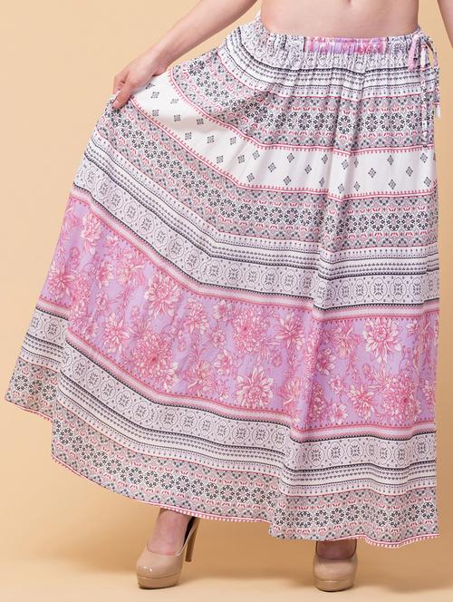 mid rise floral flared skirt - 18525804 - Very Small Image - 1