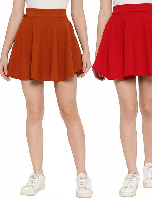 Pack Of 2 Solid Skater Skirt - 18526188 - Very Small Image - 1