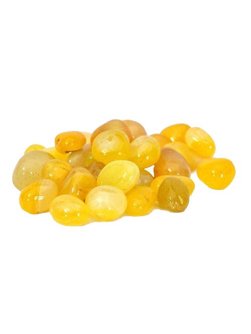 stone polished glossy decortaive onyx  pebbles stones for home decor, garden, table decoration and vase fillers yellow - 18526629 - Very Small Image - 1