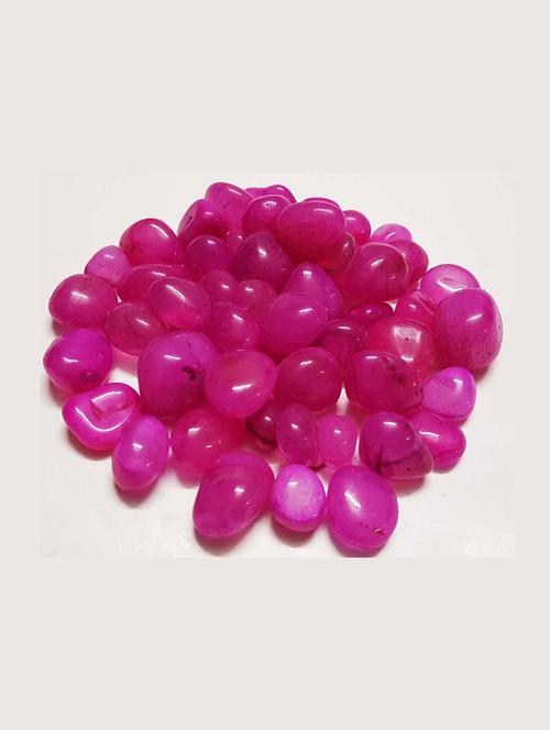 stone polished glossy decortaive onyx  pebbles stones for home decor, garden, table decoration and vase fillers pink - 18526630 - Very Small Image - 1