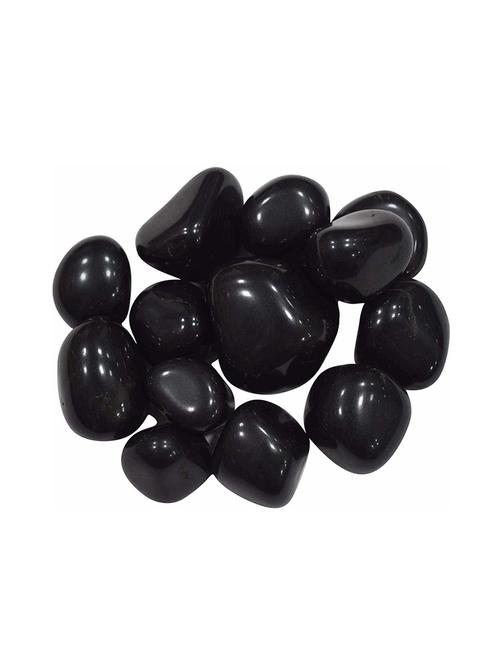 stone black pebbles decorative ornamental river rocks tumbled stones for landscaping home decor crafts garden (black,  10kg) - 18526643 - Very Small Image - 1