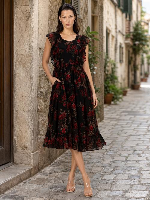 women's tiered dress floral dress - 18527323 - Very Small Image - 1