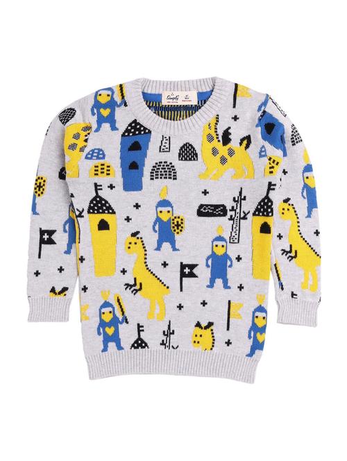 boys crew neck printed sweater - 18528270 - Very Small Image - 1
