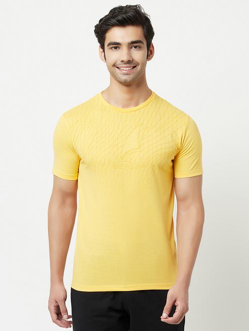 yellow front printed t-shirt - 18528814 - Very Small Image - 1