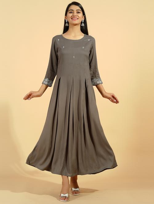 embroidered anarkali kurta with jacket  - 18528965 - Very Small Image - 1