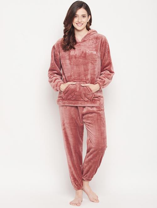 hooded velvet nightwear top and pyjama set - 18528973 - Very Small Image - 1