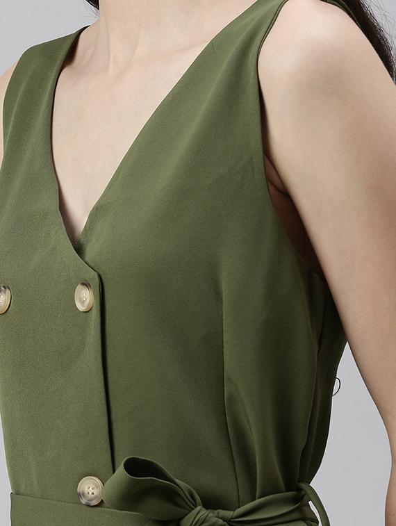 women's wrap solid dress - 18530378 - Standard Image - 3