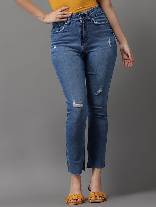 women's distress slim fit jeans - 18531071 - Very Small Image - 1