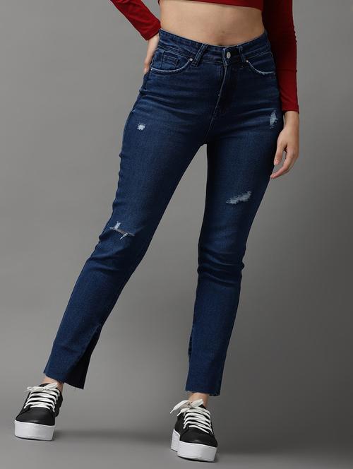 Women's Distress Slim Fit Jeans - 18531073 - Very Small Image - 1