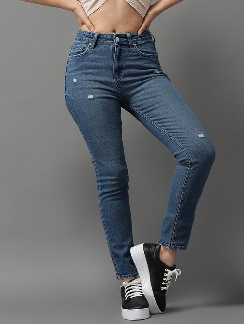 Women's Distress Slim Fit Jeans - 18531078 - Very Small Image - 1
