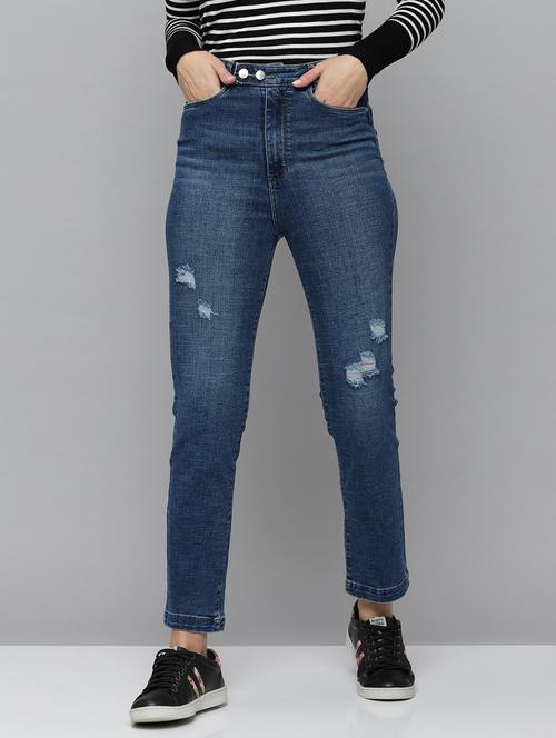 women's distress slim fit jeans - 18531088 - Very Small Image - 1