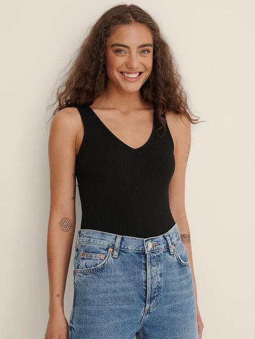 v-neck solid regular top - 18531200 - Very Small Image - 1