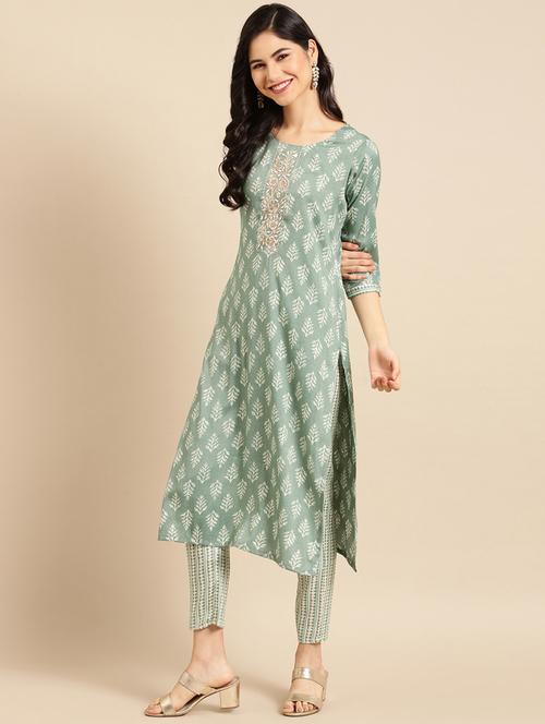 printed kurta pant set - 18532026 - Very Small Image - 1