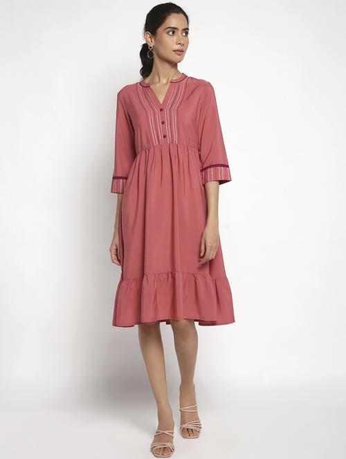 women's tiered dress striped dress - 18532587 - Very Small Image - 1