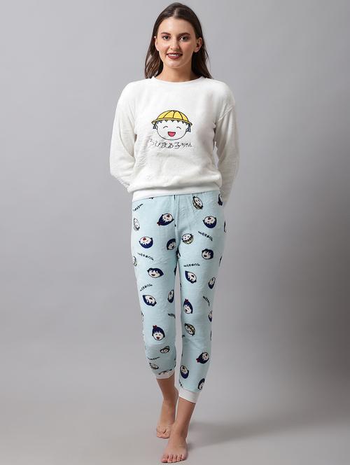 round neck printed nightwear pyjama set  - 18532727 - Very Small Image - 1