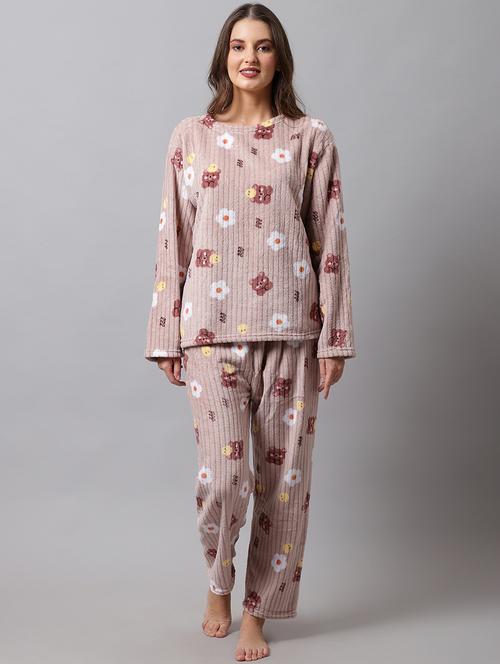round neck printed nightwear pyjama set  - 18532735 - Very Small Image - 1