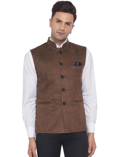 solid nehru jacket - 18532946 - Very Small Image - 1