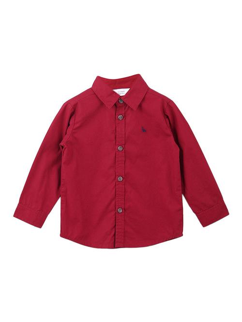 boys maroon solid shirt  - 18533464 - Very Small Image - 1