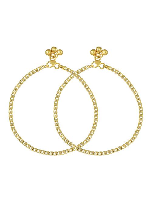 gold plated brass anklet  - 18534100 - Very Small Image - 1