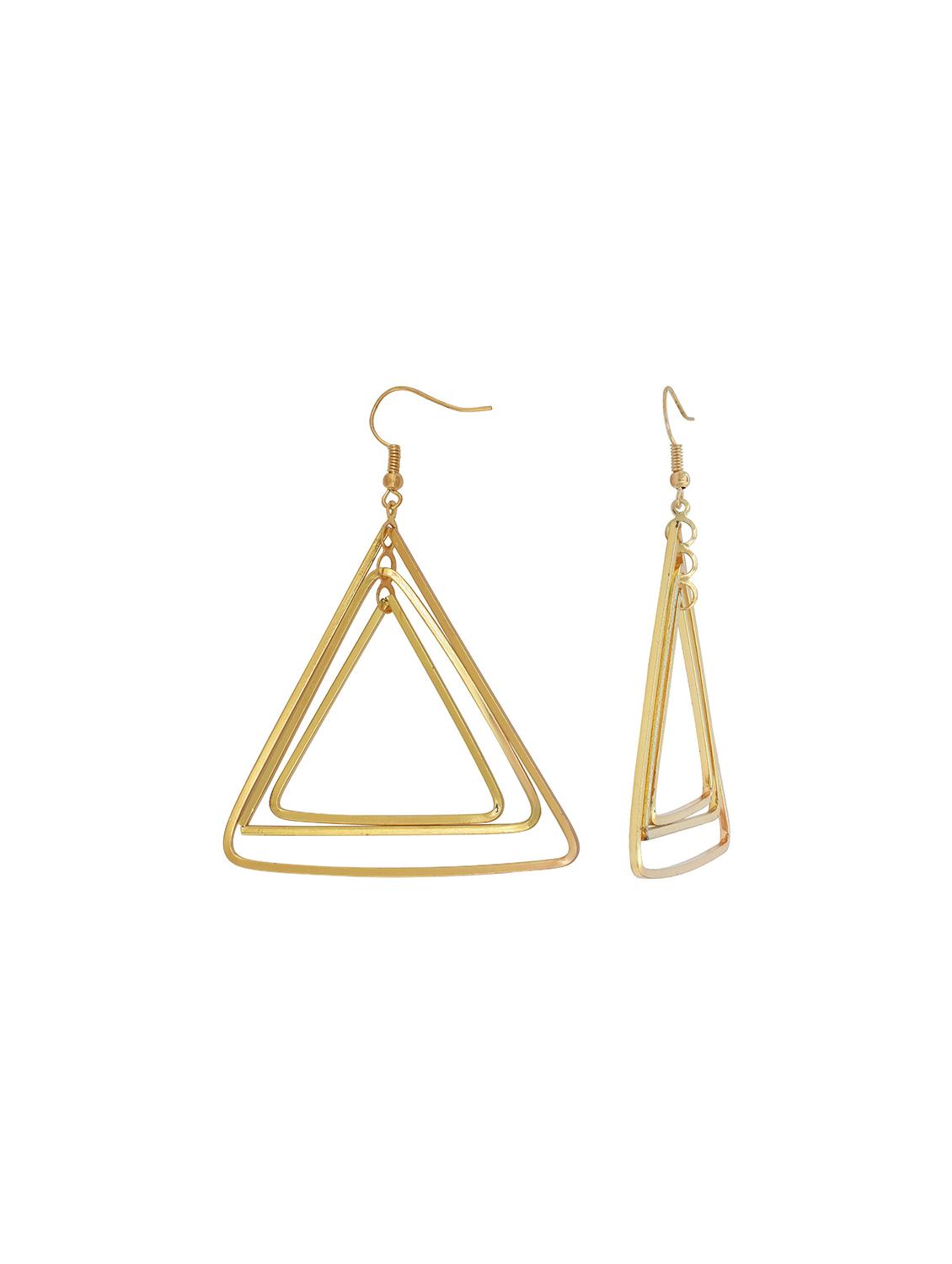 women golden drop earring - 18534360 - Standard Image - 2