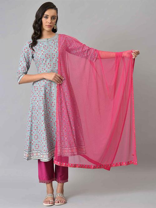 plain lace detailed dupatta - 18534699 - Very Small Image - 1