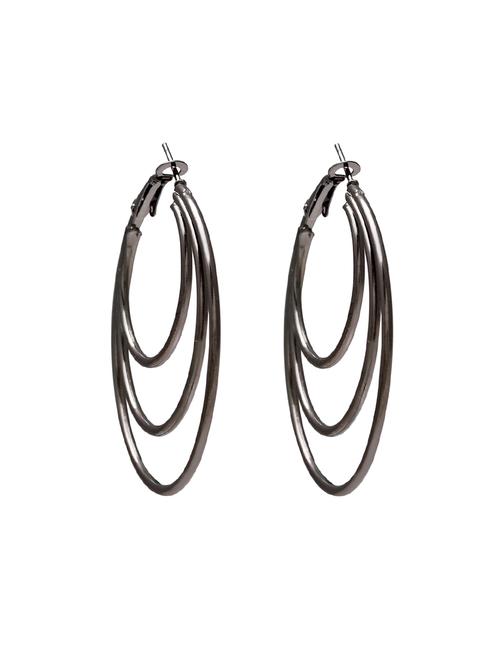 silver brass hoop earring - 18535505 - Very Small Image - 1