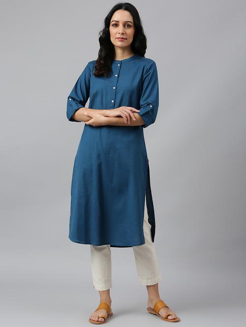 women's straight kurta - 18536347 - Very Small Image - 1