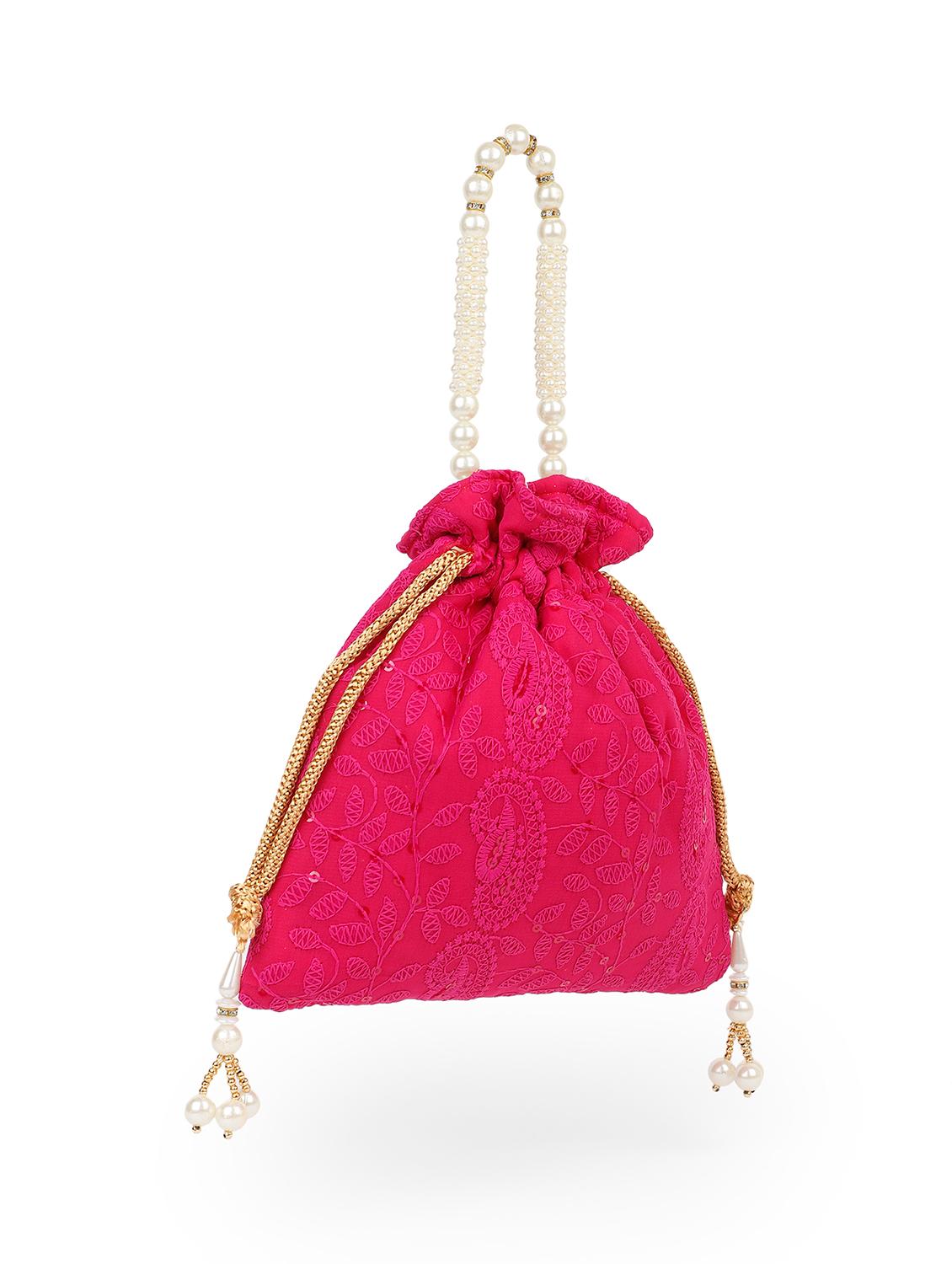 pink embroidered regular potli - 18536349 - Standard Image - 3