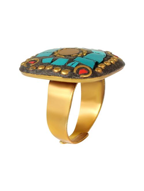 multi colored brass finger  ring - 18536920 - Very Small Image - 1