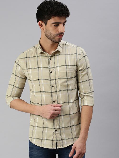 mens checks casual shirt - 18537419 - Very Small Image - 1