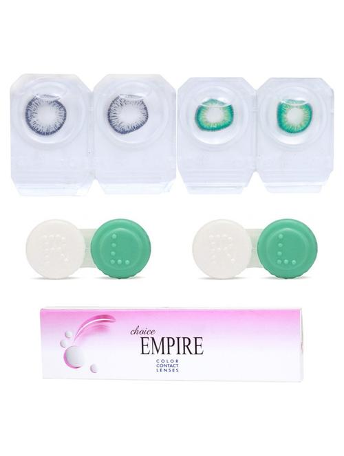 dark grey-turquoise 2 pair colored contact lens with 2 case (0 power) - 18537881 - Very Small Image - 1