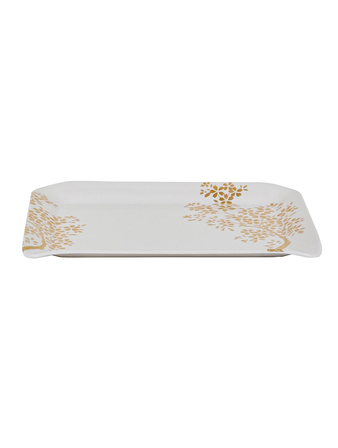cdi set of 3 white & yellow printed melamine tray set - 18538327 - Zoom Image - 3