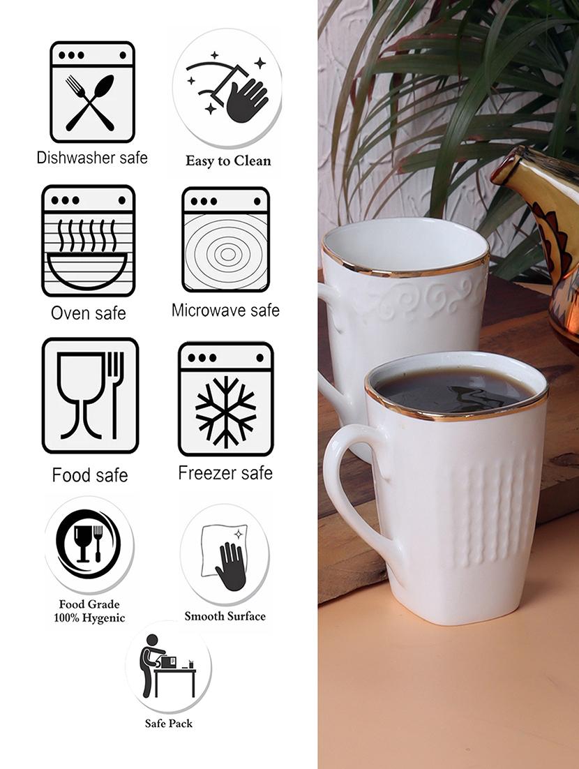 cdi white bone china glossy textured tea/coffee mugs - 18538361 - Standard Image - 5