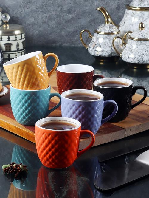 cdi adults multicolored set of 6 solid ceramic glossy cups - 18538377 - Very Small Image - 1
