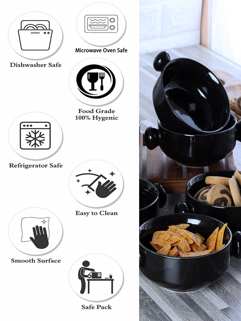 cdi black 6 pieces ceramic glossy bowls - 18538439 - Zoom Image - 5