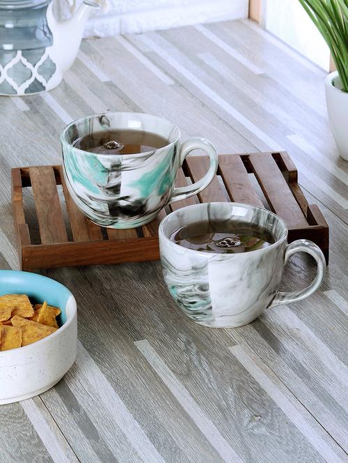 cdi grey & green set of 2 printed ceramic glossy cup - 18538445 - Very Small Image - 1