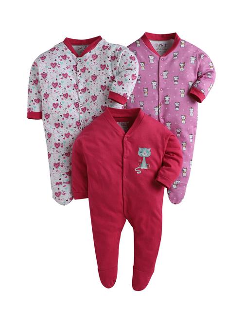 boys pack of 3 printed nightwear rompers  - 18538775 - Very Small Image - 1