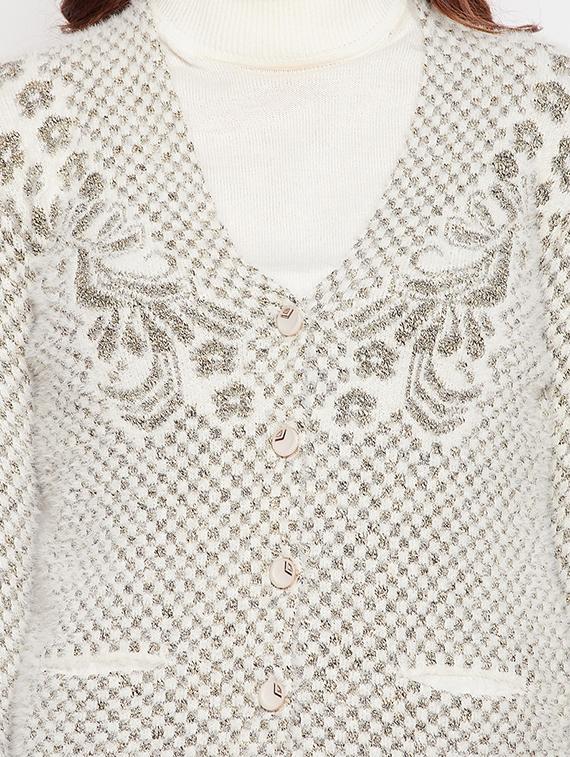 v neck self design woolen cardigan - 18539472 - Zoom Image - 4