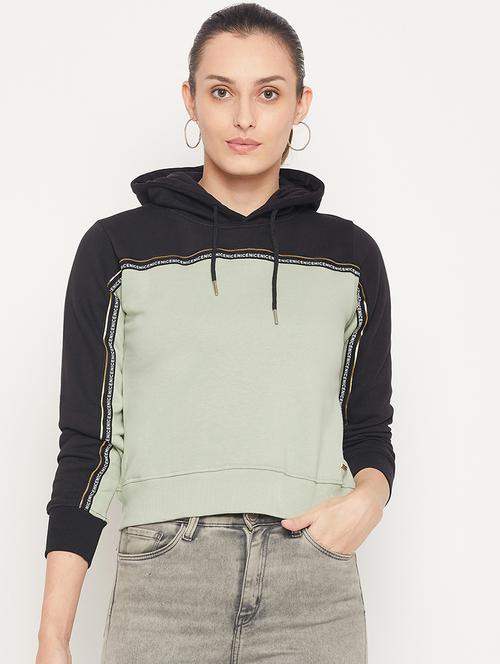 hooded neck color block sweatshirt - 18539495 - Very Small Image - 1