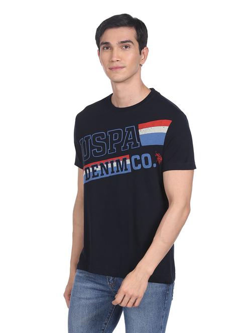 crew neck chest print t-shirt  - 18540169 - Very Small Image - 1