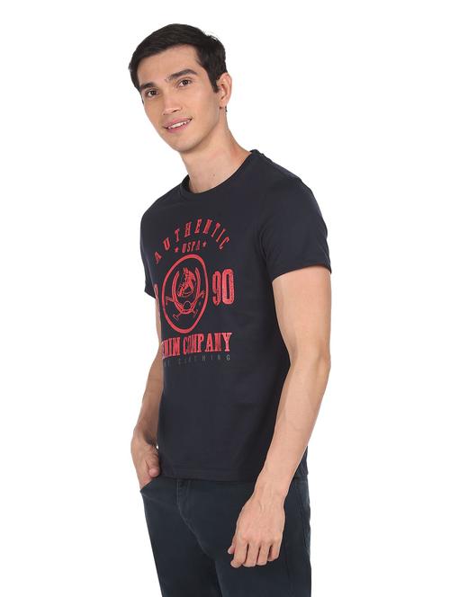 crew neck front print t-shirt  - 18540193 - Very Small Image - 1