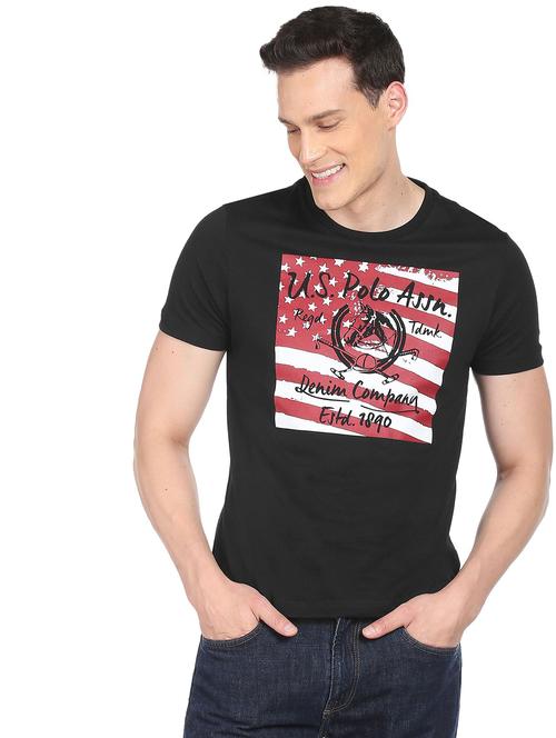 crew neck front print t-shirt  - 18540203 - Very Small Image - 1