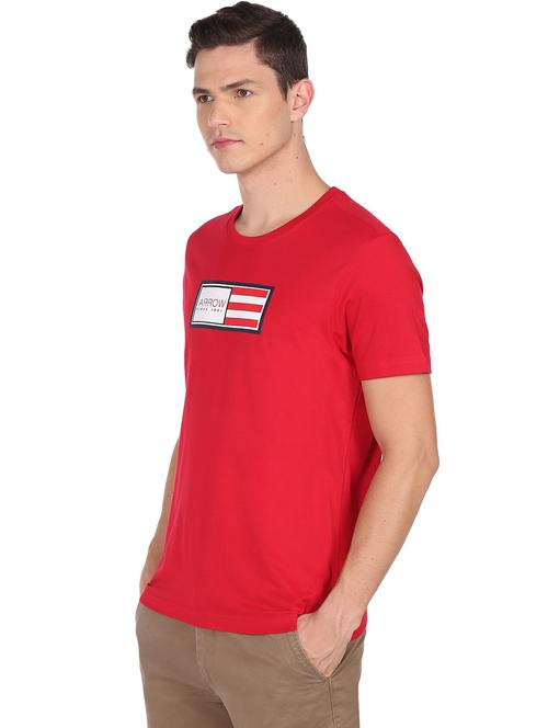 round neck chest-printed regular t-shirt - 18540320 - Very Small Image - 1