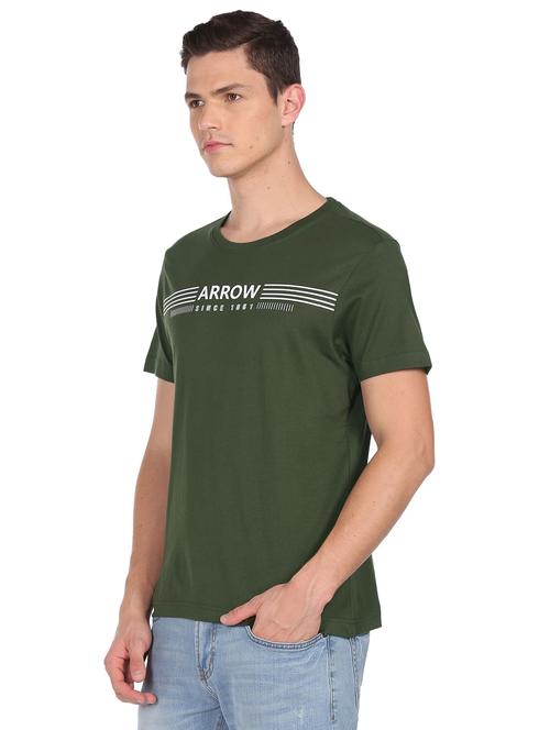 round neck chest-printed regular t-shirt - 18540332 - Very Small Image - 1