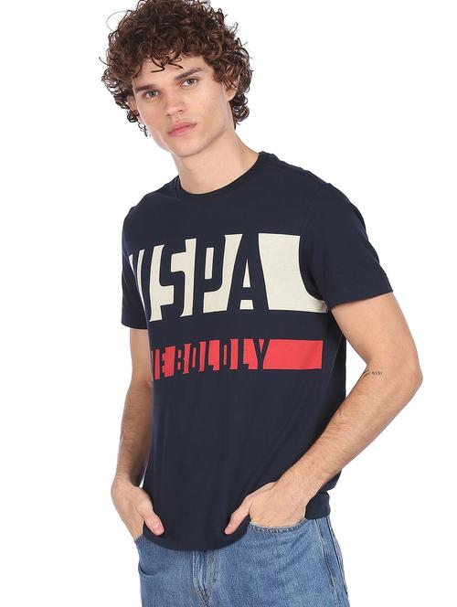 blue front print t-shirt - 18540357 - Very Small Image - 1